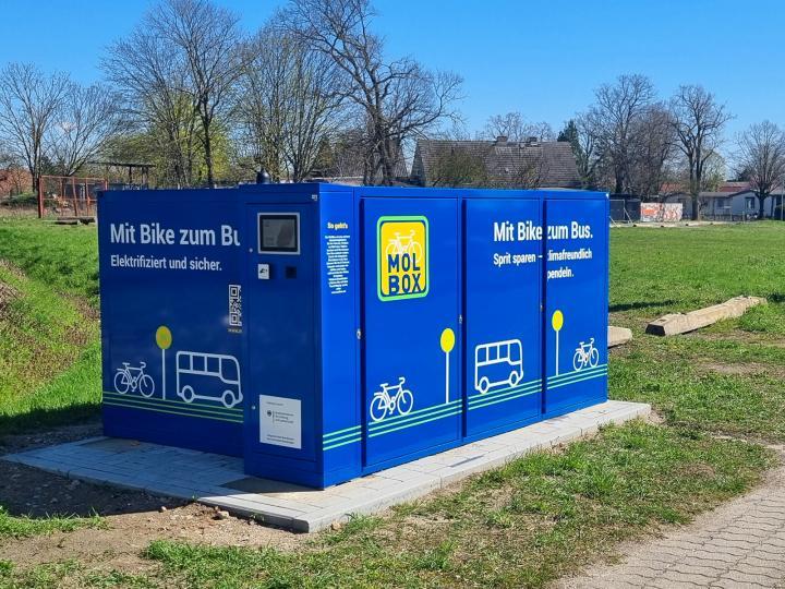 Lockable bicycle boxes in the Märkisch-Oderland district © Klimaschutz- & Energiebüro MOL