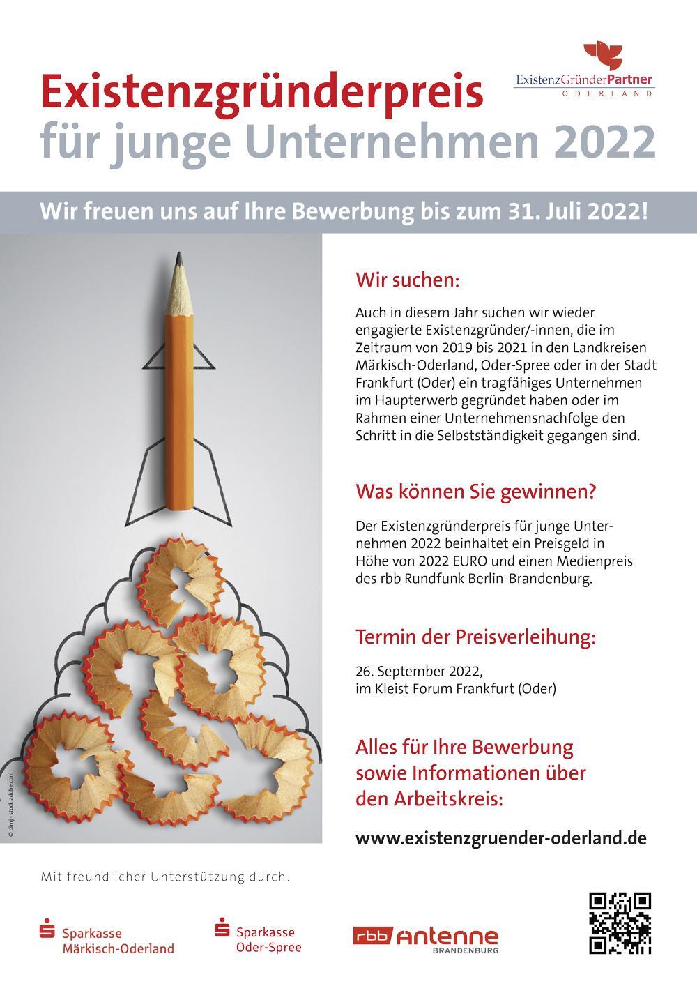 Plakat des Existenzgründerpreises 2022