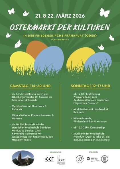 Plakat zum Ostermarkt der Kulturen 2026