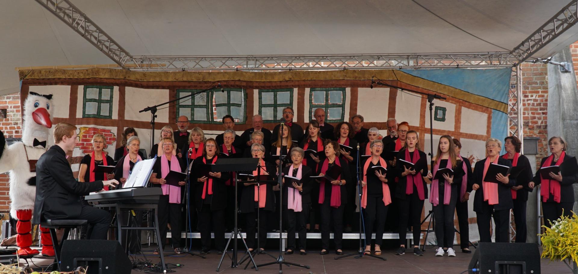 Storkower Singgemeinschaft 1970 e. V. auf der Burgbühne der Burg Storkow © Jenny Jürgens
