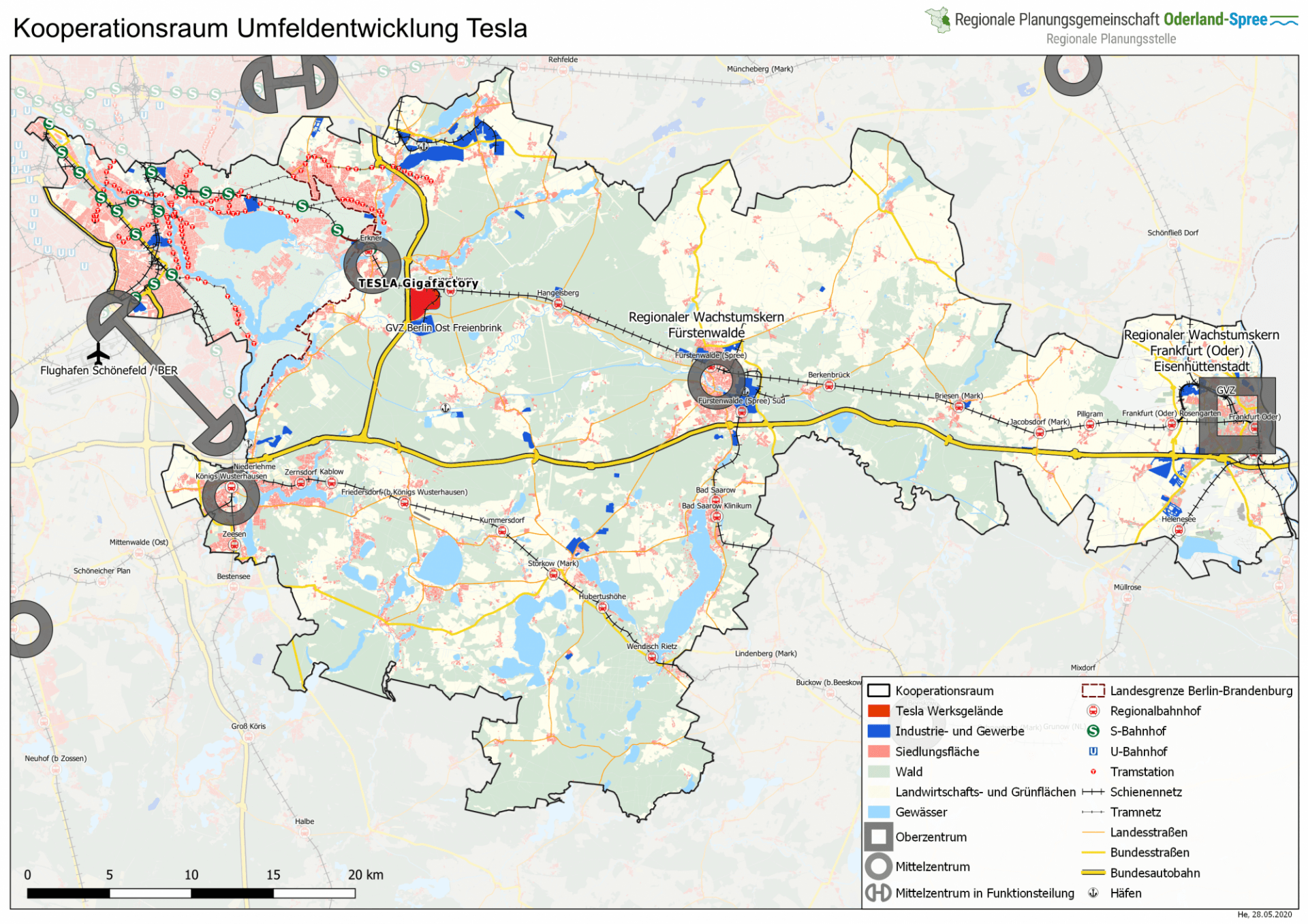 Übersichtskarte des Tesla-Kooperationsraumes