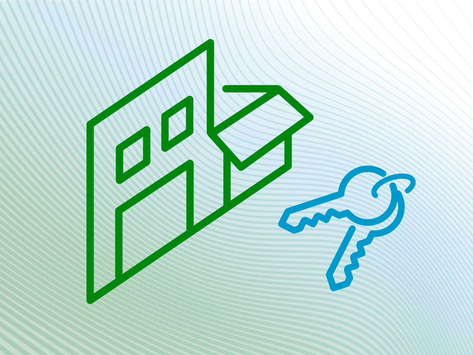 Grafik Geschäfte und Gewerbe sowie Schlüssel © fischundblume