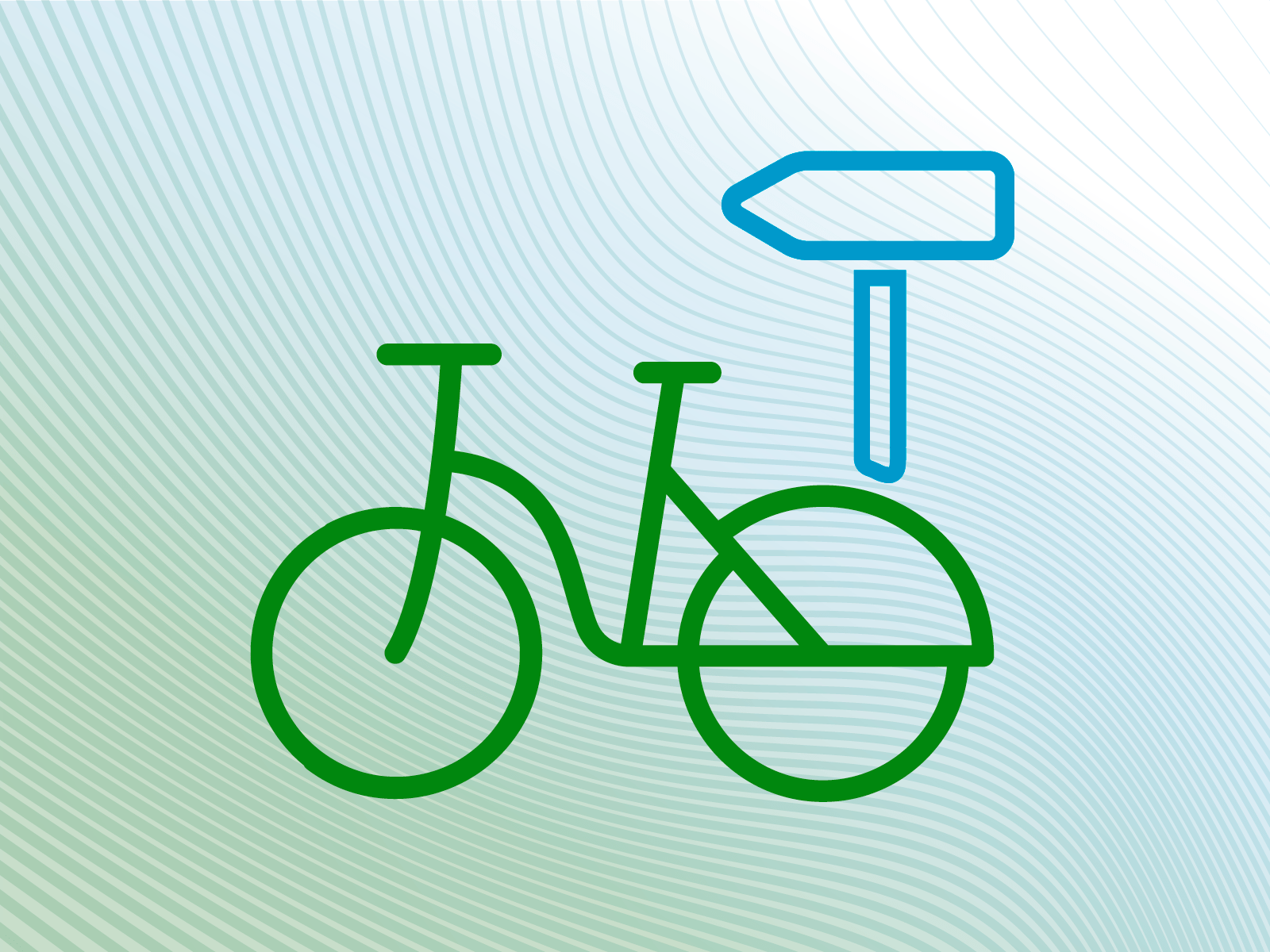 Grafik Fahrrad Wegsweiser