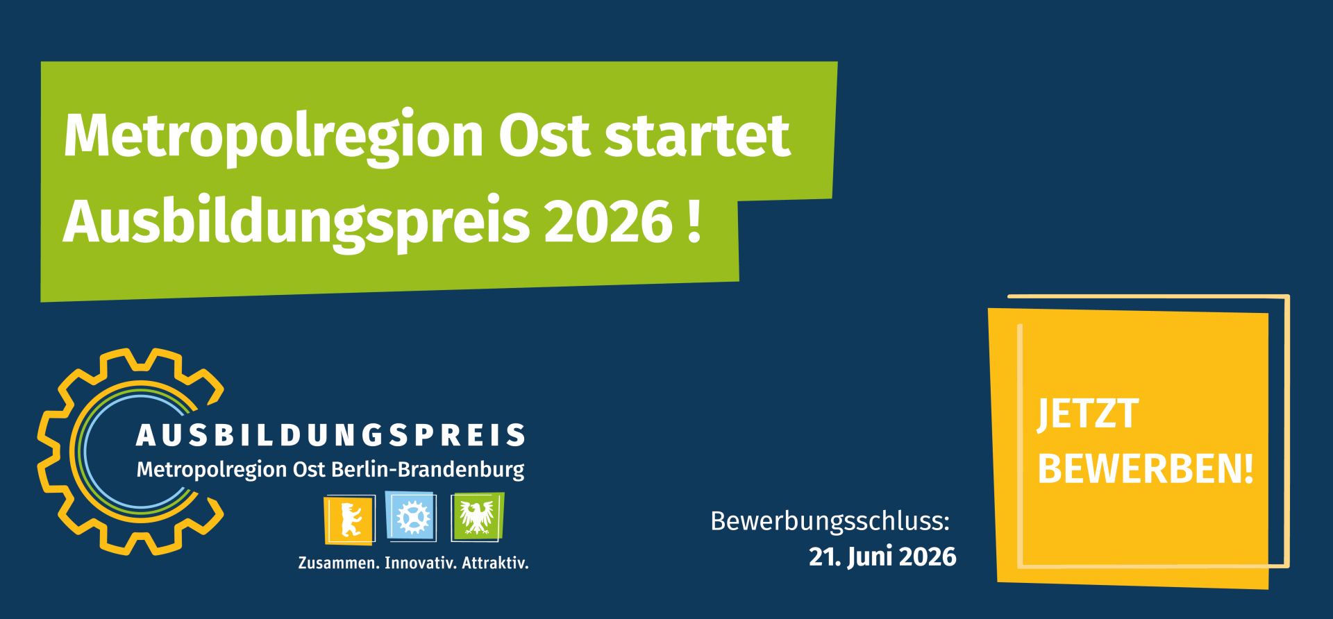 Banner des Ausbildungspreises Metropolregion Ost Berlin-Brandenburg
