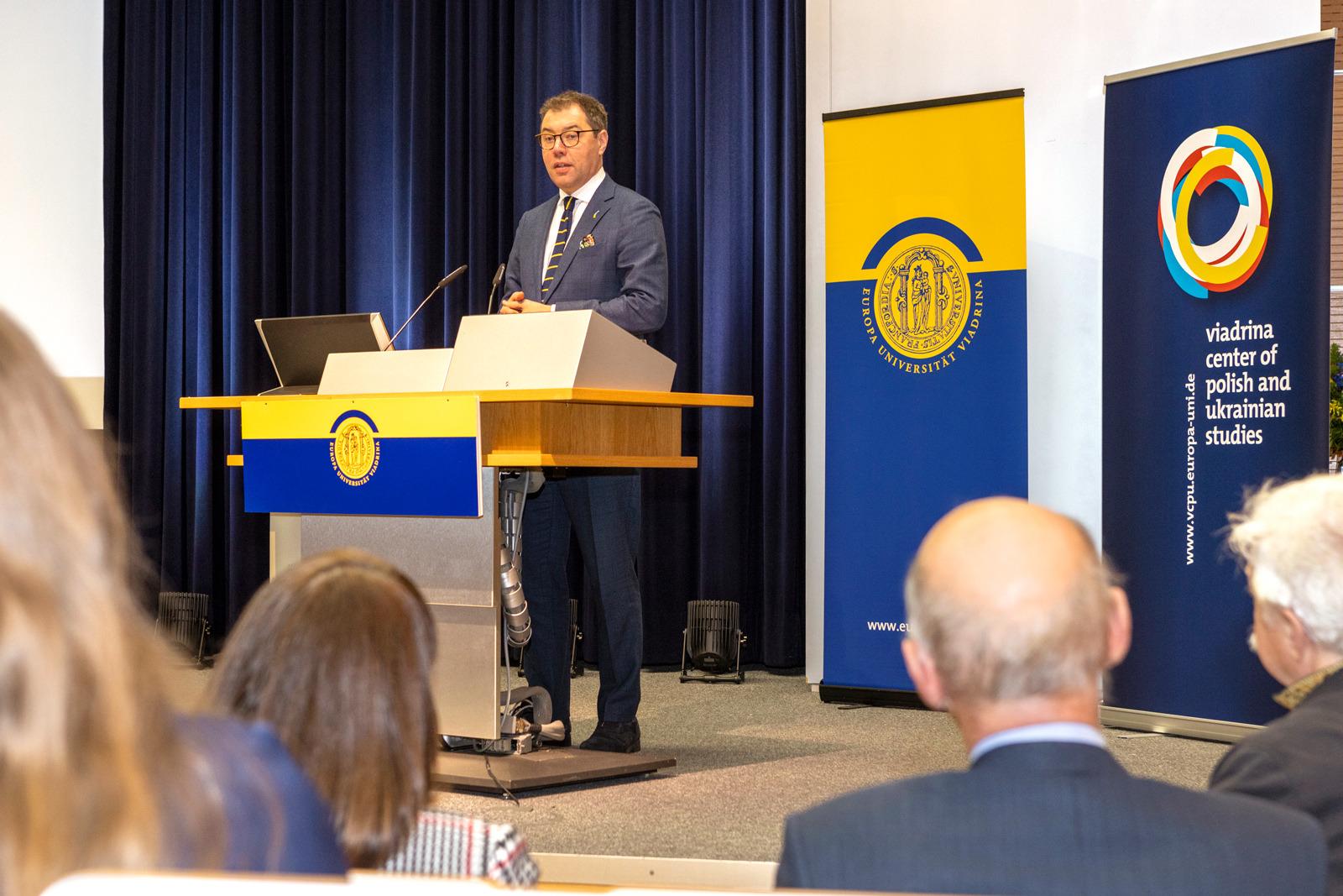 Oleksii Makeiev at the opening of the Viadrina Center of Polish and Ukrainian Studies © Viadrina/Heide Fest