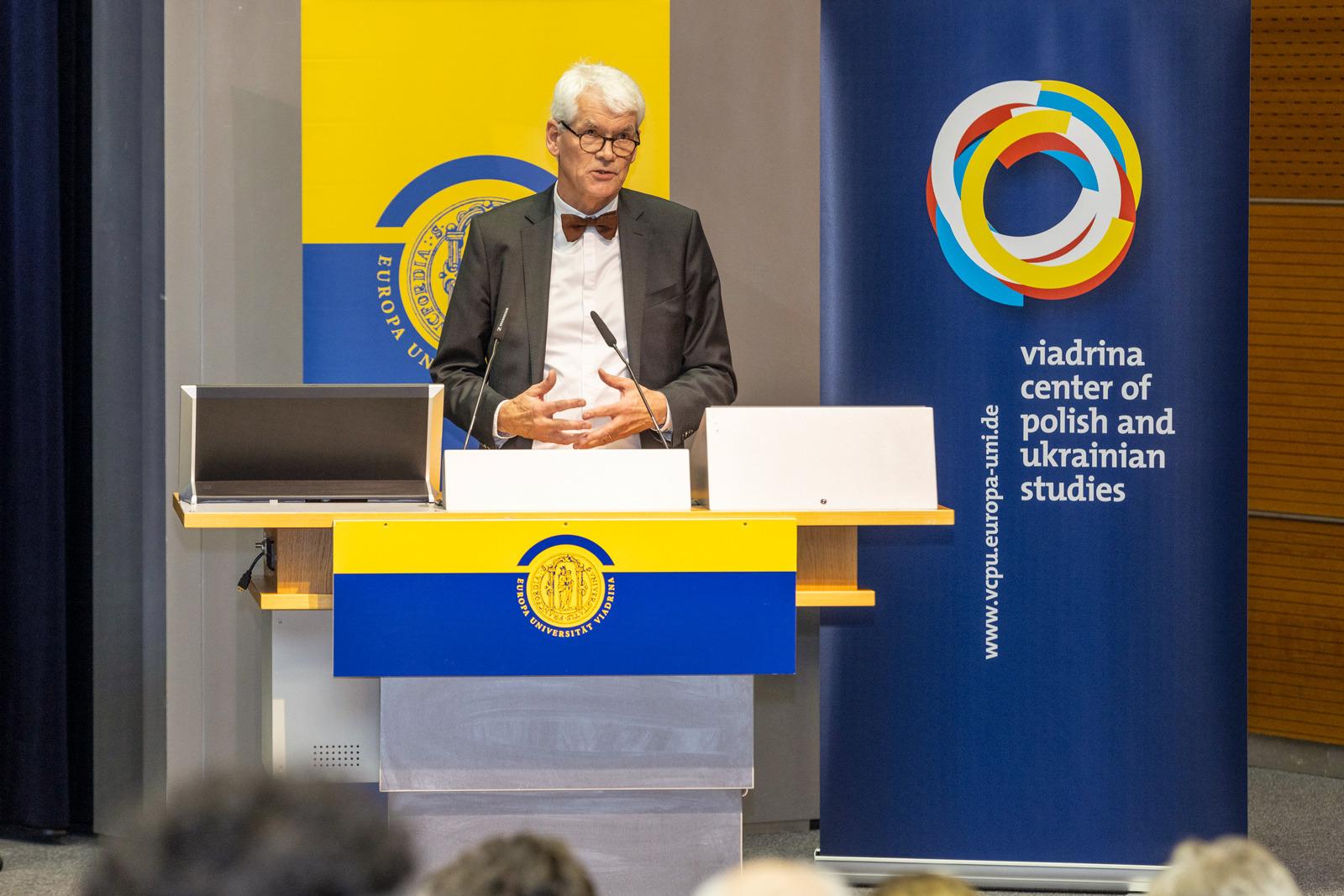 Prof. Dr. Eduard Mühle at the opening of the Viadrina Center of Polish and Ukrainian Studies © Viadrina/Heide Fest