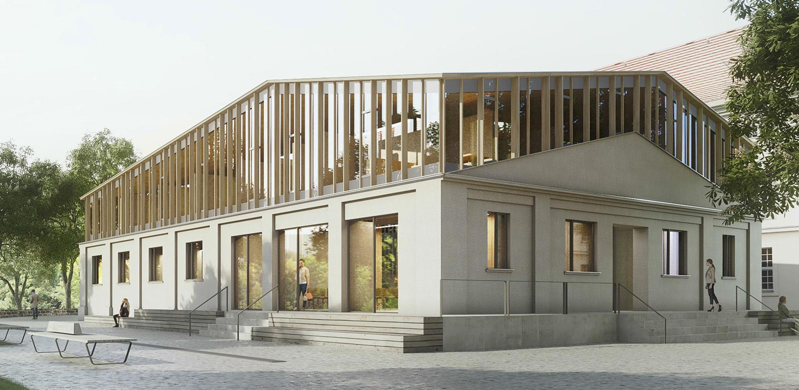 Konkurs na realizację Klosterstraße 14 - Landratsamt - Haus 9: Pierwsza nagroda: MRK Architektur Part mbB, Berlin, z Max Wetzig Architekt, Berlin © Landkreis Märkisch-Oderland