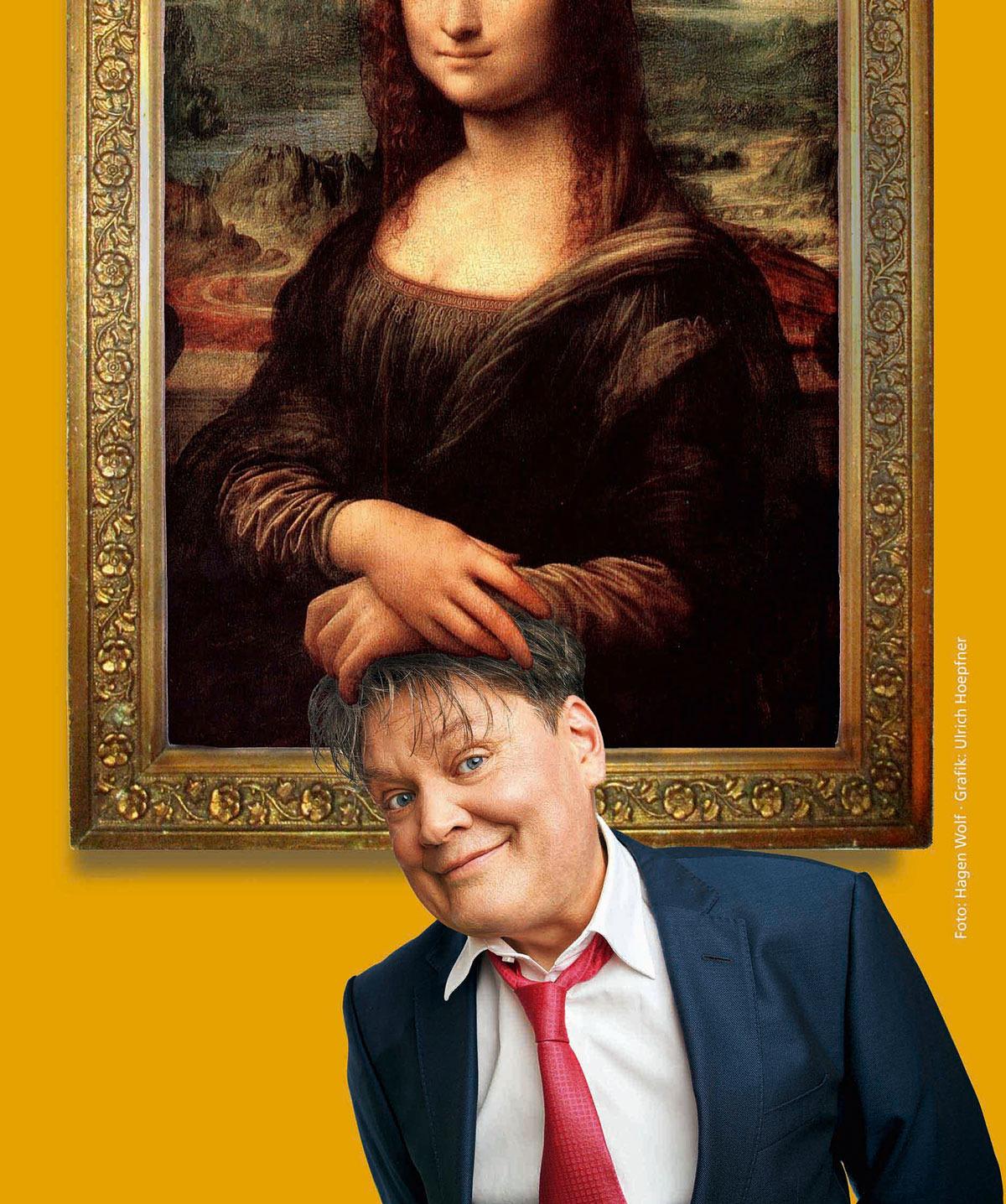 Zdjęcie na okładce sztuki "Geölter Witz - Am Rahmen der Mona Lisa" © Zdjęcie: Hagen Wolf / Grafik: Ulrich Hoepfner