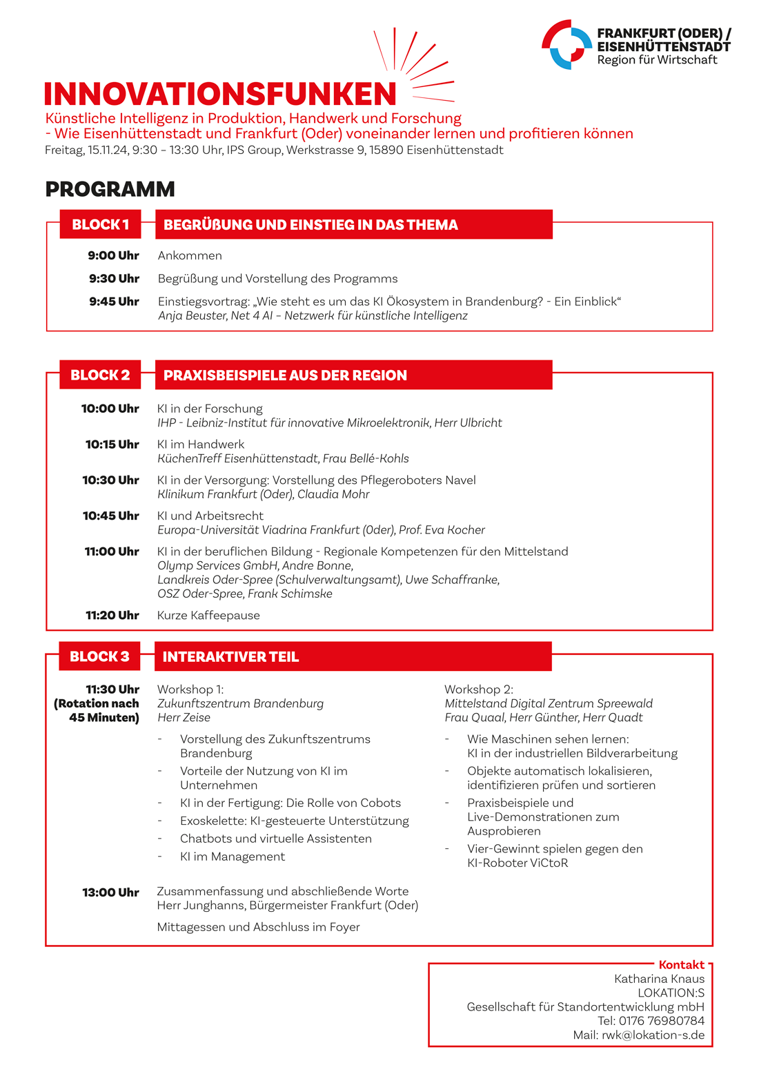 Program wydarzenia Innovationsfunken 2024