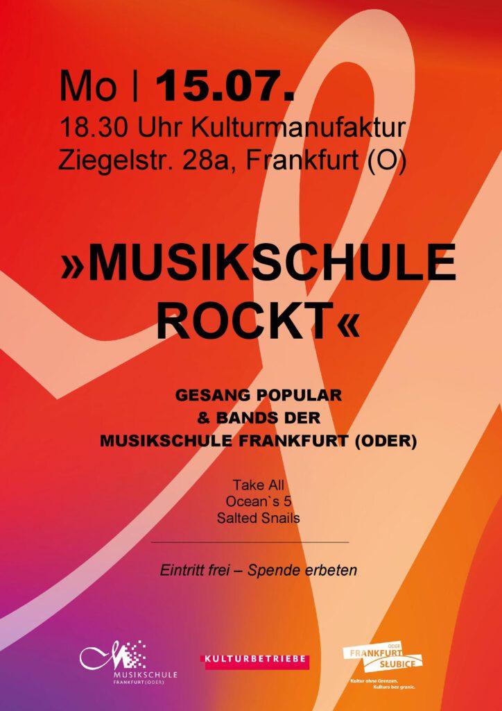 Poster for the event "Music school rocks"