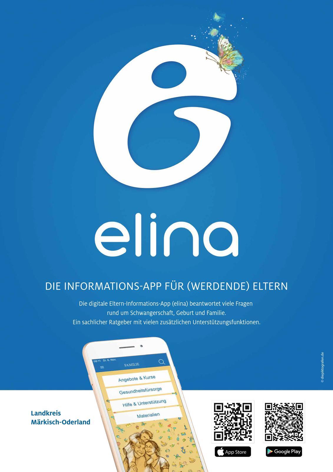 Plakat informacyjny cyfrowego systemu informacji dla rodziców ELINA © diepiktografen.de
