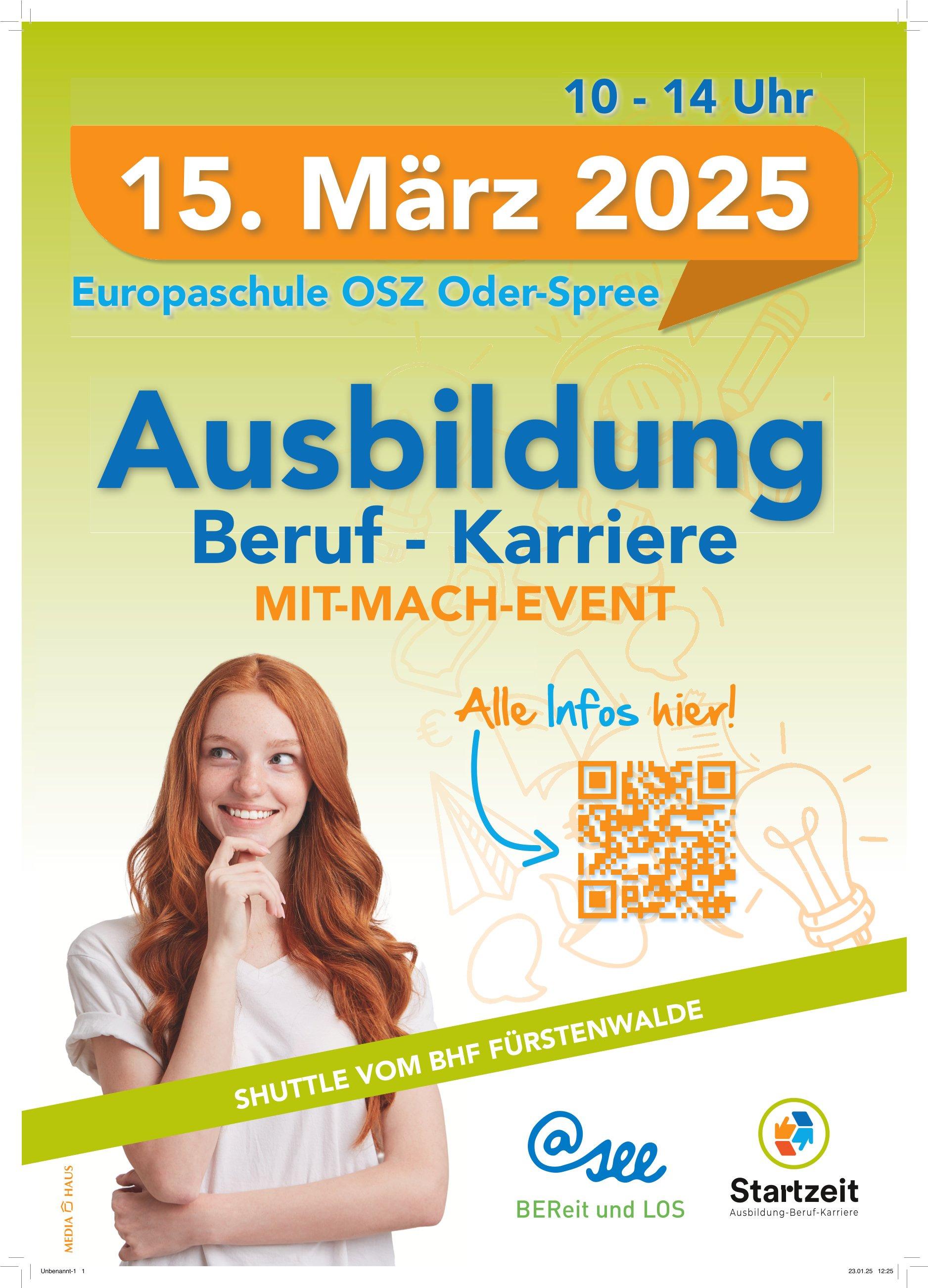 Plakat Startzeit 2025 Ausbildung-Beruf-Karriere OSZ Oder-Spree