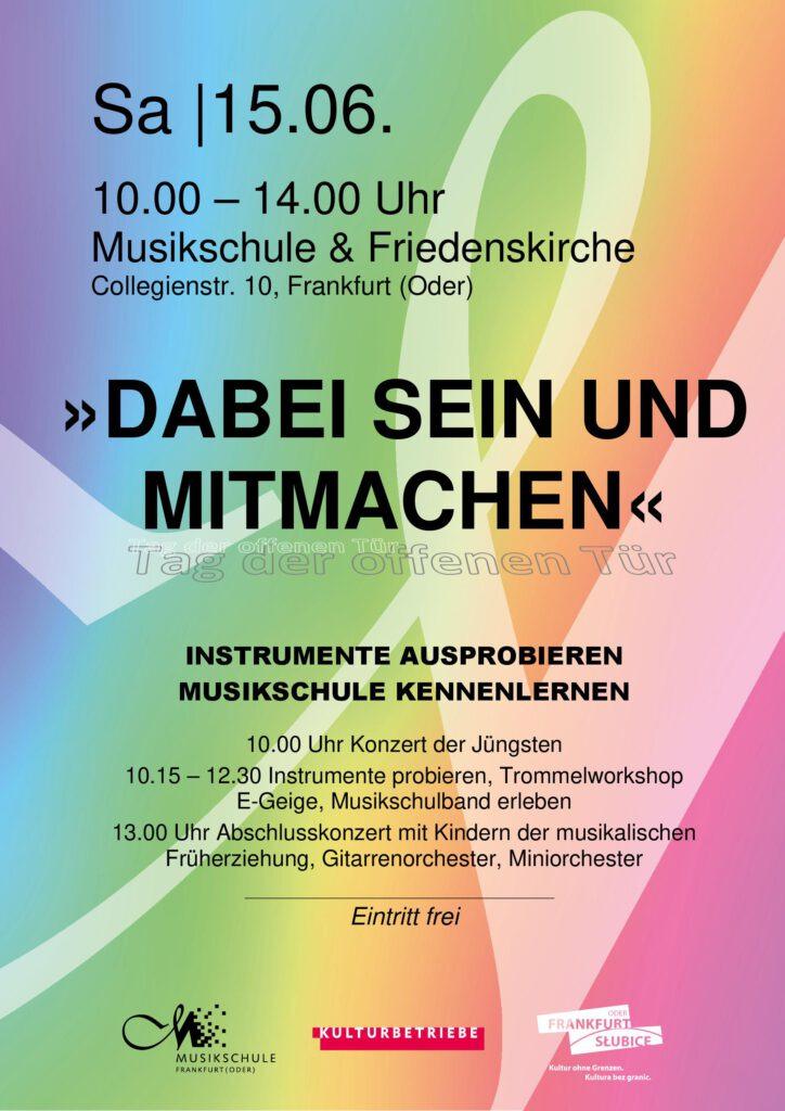 Poster for the Open Day of the Frankfurt (Oder) Music School