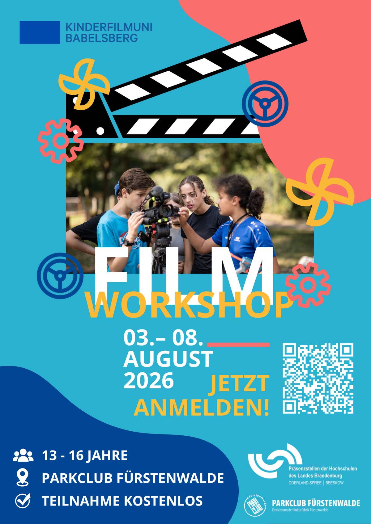 Plakat zum Filmworkshop für Jugendliche im Parkclub Fürstenwalde © Präsenzstelle Beeskow