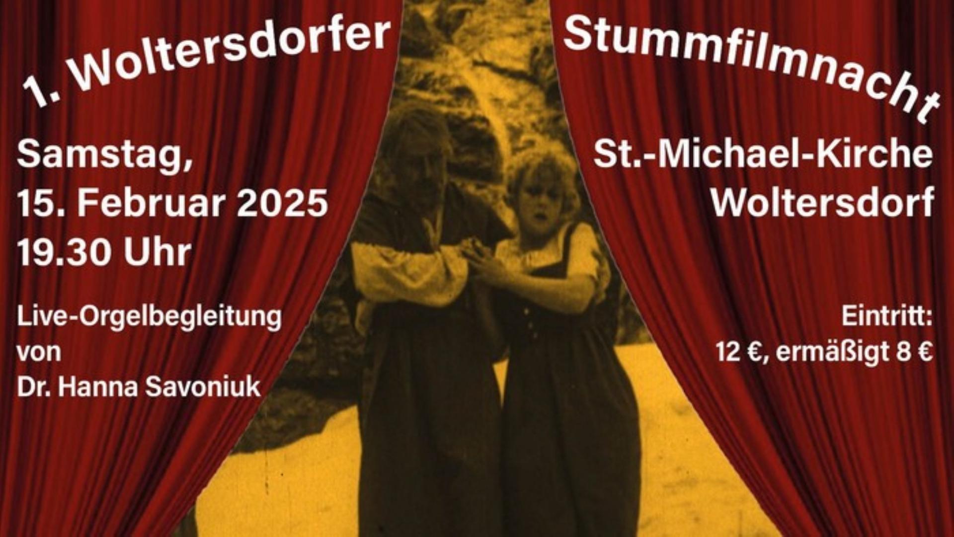 Flyer 1. Stummfilmnacht in Woltersdorf