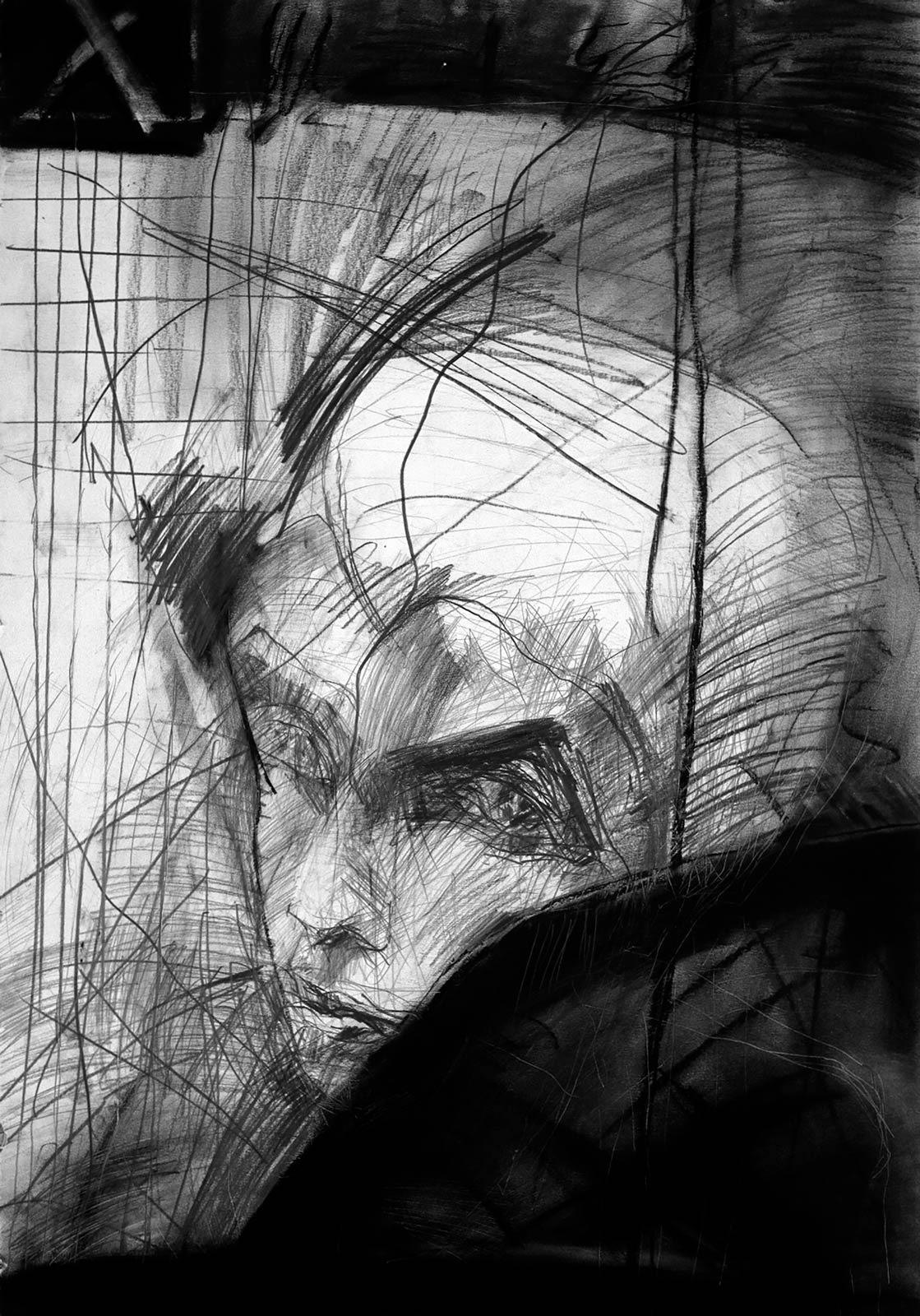 Sven Schmidt Grenzpunkte 1, 1993 Kohle, Grafit auf Papier © VG Bild-Kunst, Bonn 2026 Foto: Hans Joachim Hirsch