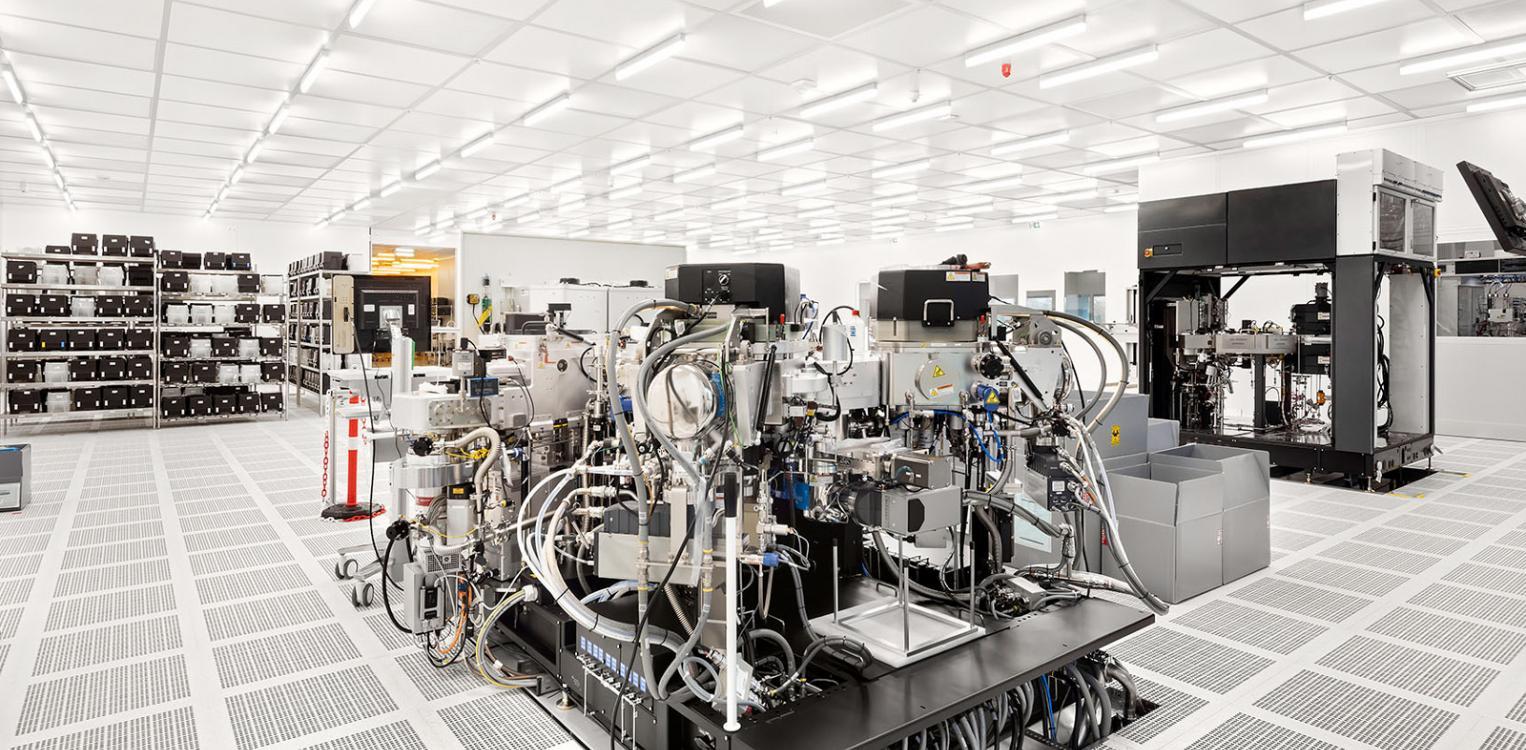 Interior view of the Leibniz Institute for High Performance Microelectronics (IHP)