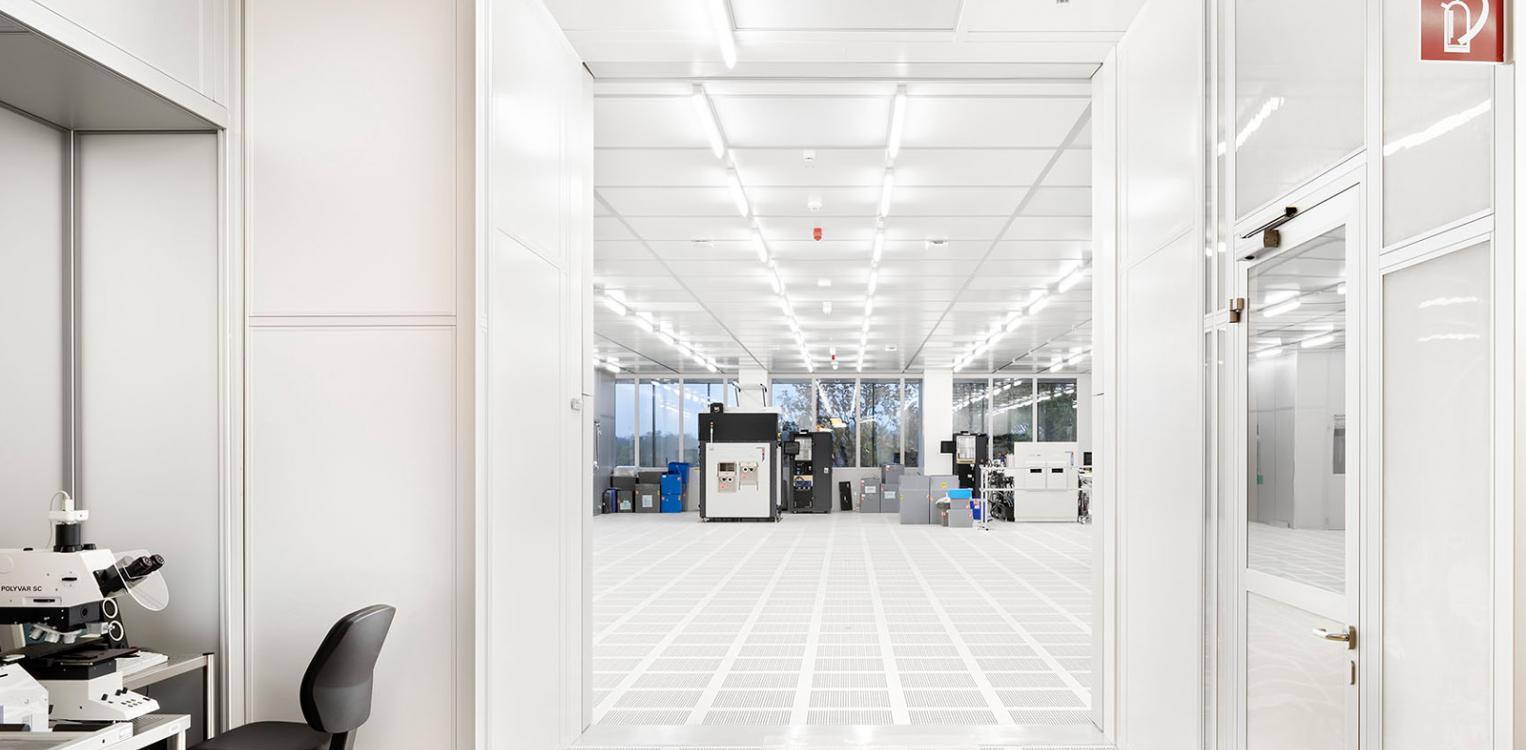 Interior view of the Leibniz Institute for High Performance Microelectronics (IHP)