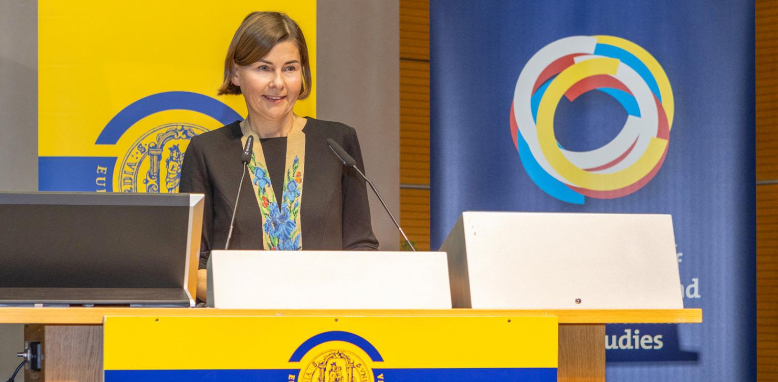 Prof. Dr. Dagmara Jajeśniak-Quast at the opening of the Viadrina Center of Polish and Ukrainian Studies © Viadrina/Heide Fest