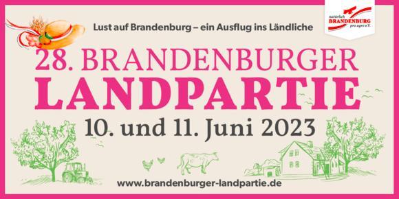 Grafik zur Ankündigung der Brandenburger Landpartie 2023 © pro agro e. V.