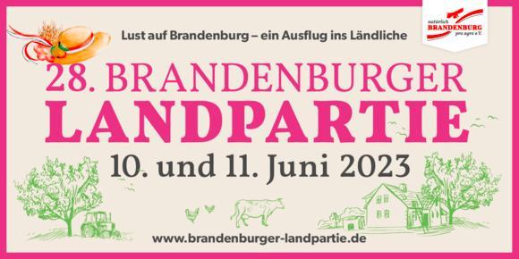 Grafik zur Ankündigung der Brandenburger Landpartie 2023 © pro agro e. V.