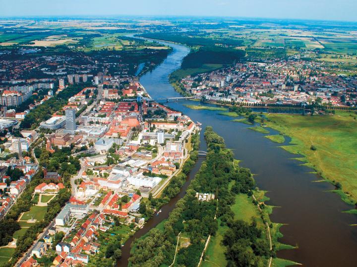 Luftbild der Doppelstadt Frankfurt (Oder)–Słubice © Willi Wallroth/Wikipedia