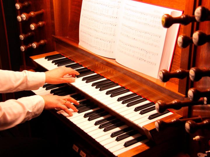 Eine Person spielt auf einer Orgel © Christina Zetterberg/Pixabay