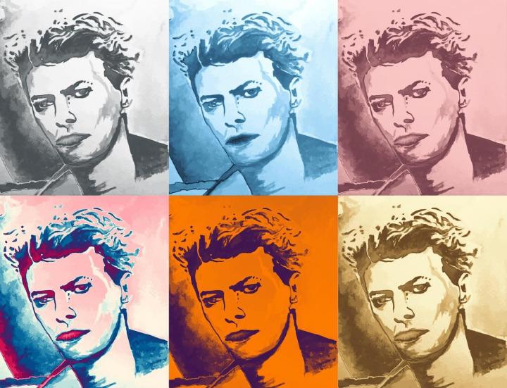 Ausschnitt von Zeichnung von David Bowie