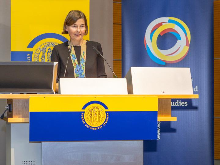 Prof. Dr. Dagmara Jajeśniak-Quast at the opening of the Viadrina Center of Polish and Ukrainian Studies © Viadrina/Heide Fest