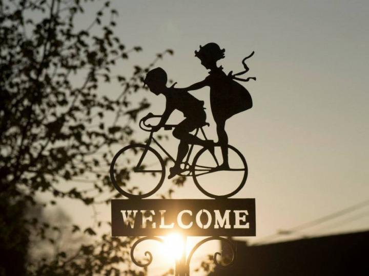 Fahrradtouristen Willkommen