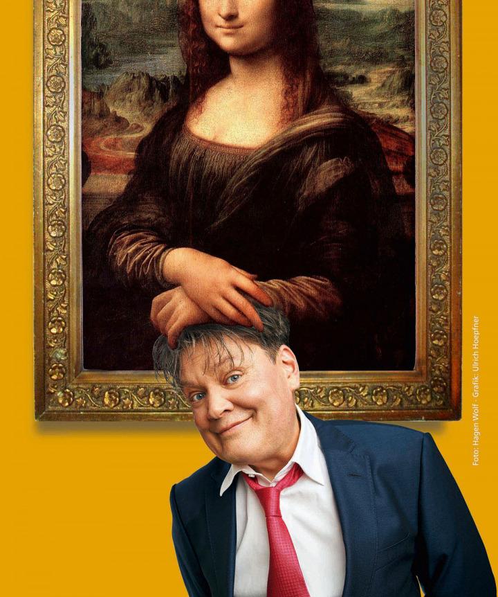 Titelbild zum Stück „Geölter Witz – Am Rahmen der Mona Lisa“ © Foto: Hagen Wolf / Grafik: Ulrich Hoepfner