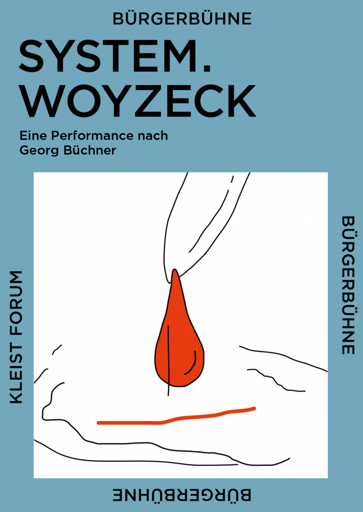 Postkarte zur Aufführung „System. Woyzeck“ in der Bürgerbühne © Maja Kristin Harden