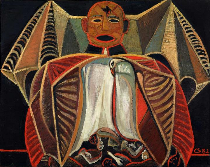 Christine Schlegel Der Moloch, 1982 Öl auf Leinwand © Künstlerin Foto: Ludwig Rauch